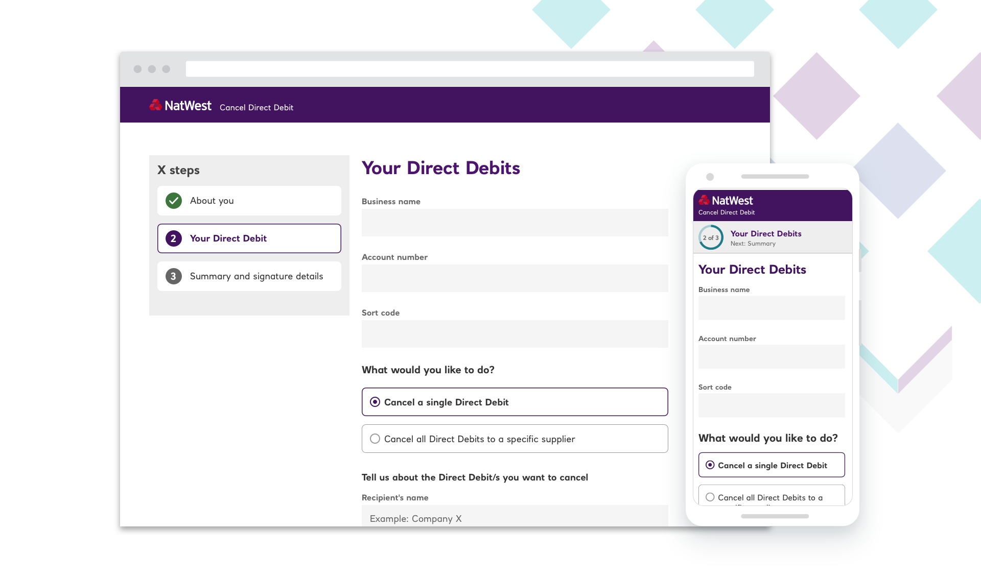 Payment approval wireframe