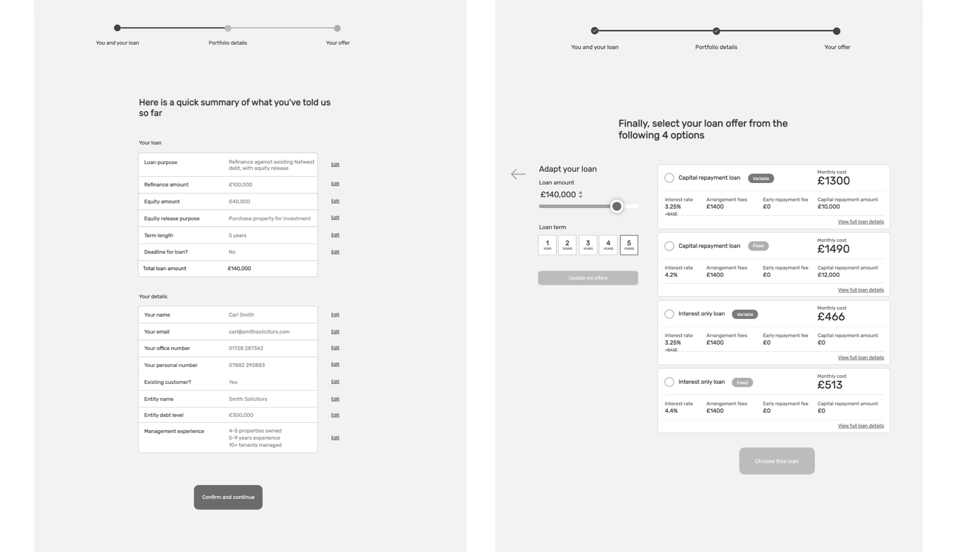 PFD wireframes